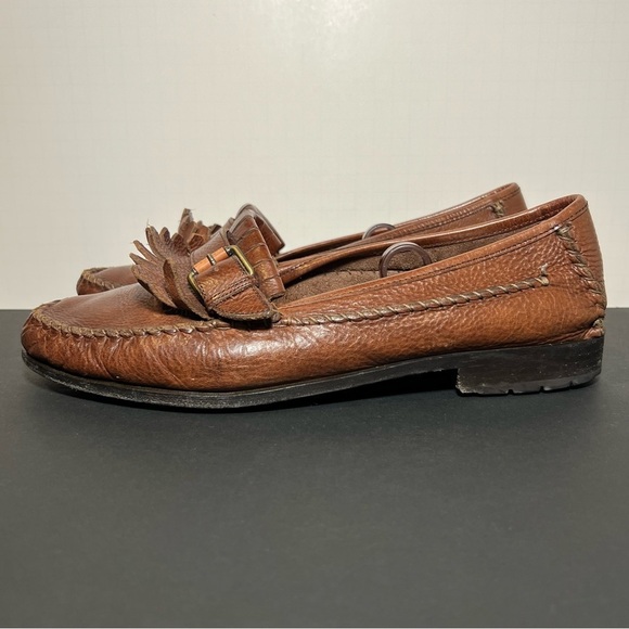 Mens BRAGANO by Cole Haan Made in Italy Brown Leather Tassel Loafers / Size 11.5 main image 8